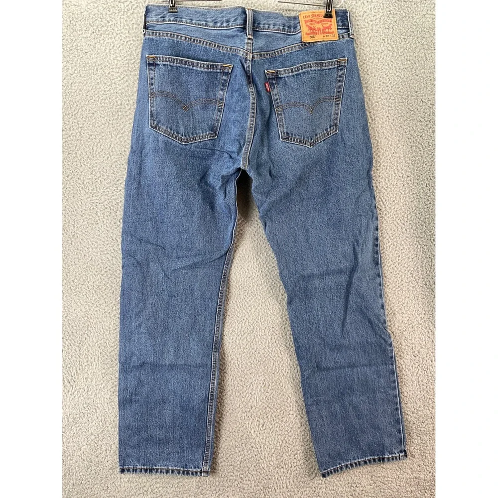 Levi's 505 Regular‎ Fit Jeans Mens 36x32 Blue Excellent Straight Leg Denim
